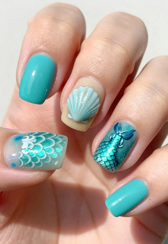 21 Dreamy Fantasy Nail Designs to Transform Your Look (You Won't Believe #9!) - 4. Under the Sea 1