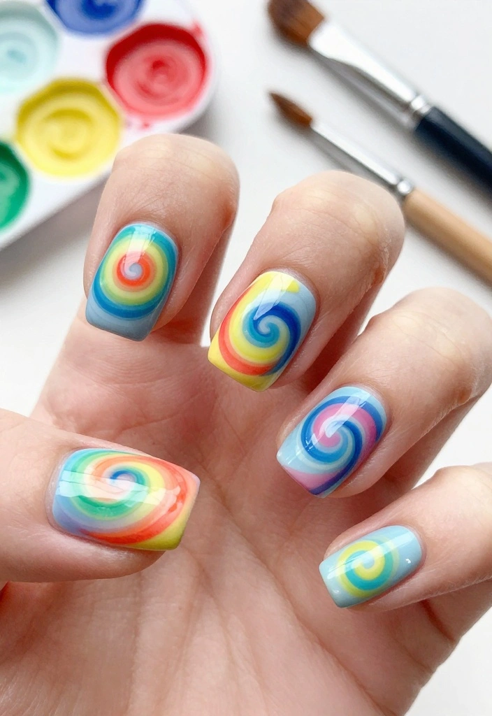 21 Dreamy Fantasy Nail Designs to Transform Your Look (You Won't Believe #9!) - 8. Whimsical Whirlwinds 1