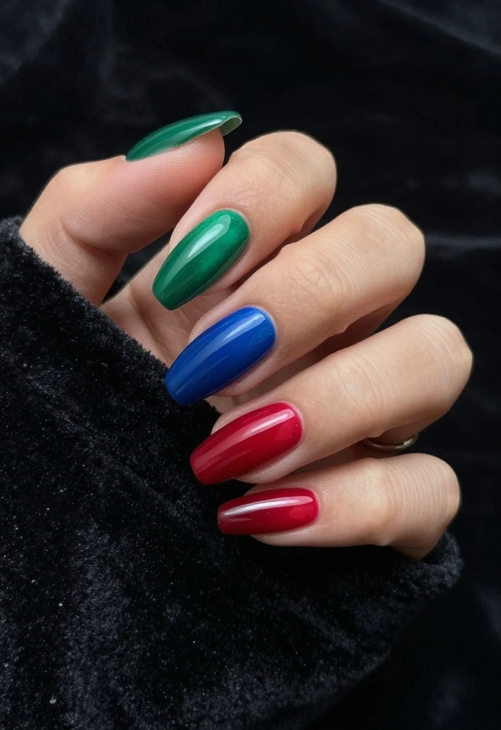 21 Jaw-Dropping Gradient Nail Ideas You’ll Want to Try ASAP (Especially #8!) - 14. Jewel Tones 1