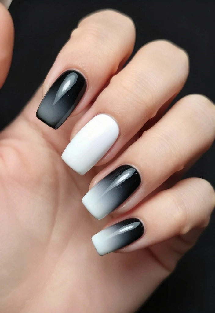 21 Jaw-Dropping Gradient Nail Ideas You’ll Want to Try ASAP (Especially #8!) - 16. High-Contrast Edge 1