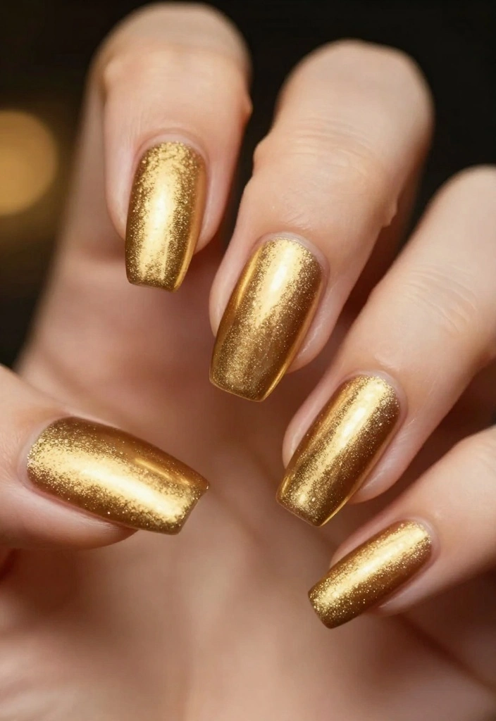 21 Jaw-Dropping Gradient Nail Ideas You’ll Want to Try ASAP (Especially #8!) - 18. Luxe Gold 1