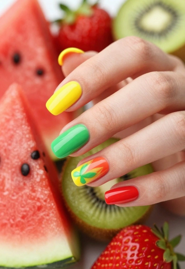 21 Jaw-Dropping Gradient Nail Ideas You’ll Want to Try ASAP (Especially #8!) - 3. Fruity Delight 1
