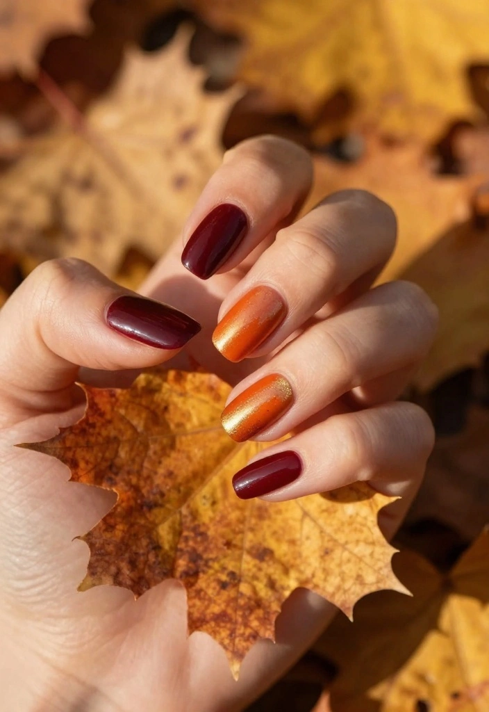 21 Jaw-Dropping Gradient Nail Ideas You’ll Want to Try ASAP (Especially #8!) - 6. Autumn Leaves 1