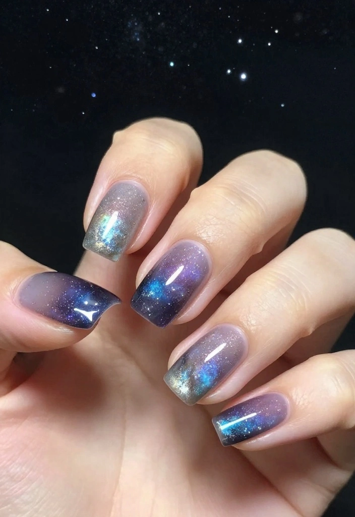 21 Jaw-Dropping Gradient Nail Ideas You’ll Want to Try ASAP (Especially #8!) - 7. Galaxy Glam 1