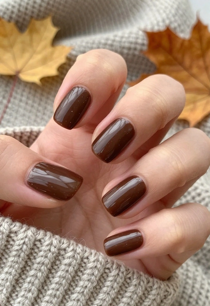 21 Love Nails Color Trends You Can't Miss This Year! - 14. Chocolate Brown 1