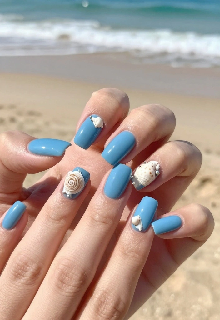21 Love Nails Color Trends You Can't Miss This Year! - 2. Ocean Blue 1