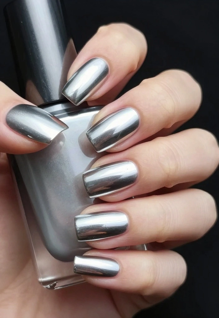 21 Love Nails Color Trends You Can't Miss This Year! - 21. Silver Chrome 1