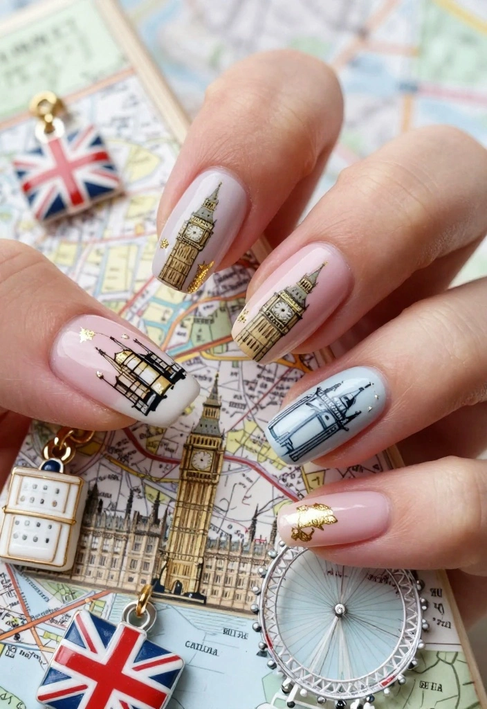 21 Stunning London Nails Ideas That Will Make You Want to Book a Manicure ASAP! - 1. London Landmarks 1