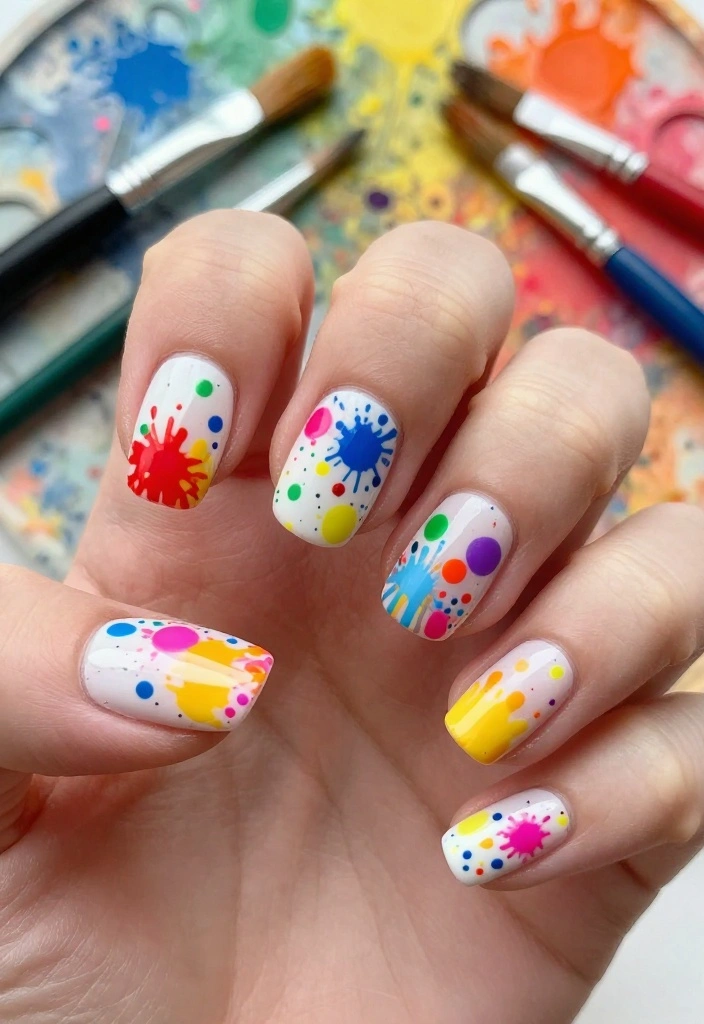 21 Stunning London Nails Ideas That Will Make You Want to Book a Manicure ASAP! - 12. Artistic Splatter 1