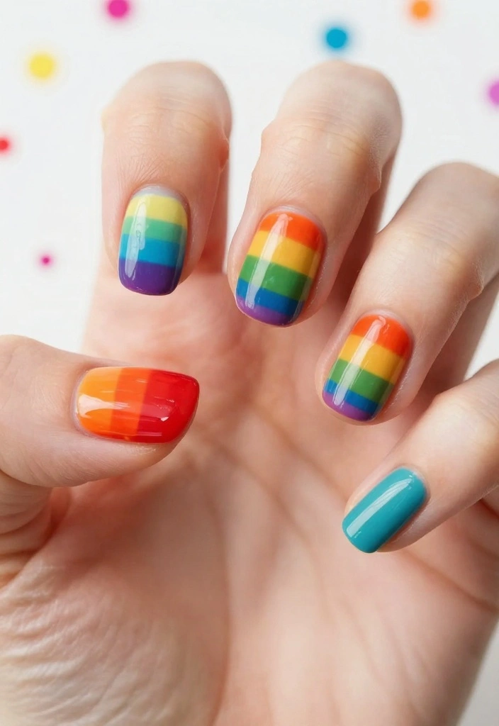 21 Stunning London Nails Ideas That Will Make You Want to Book a Manicure ASAP! - 14. Rainbow Brights 1