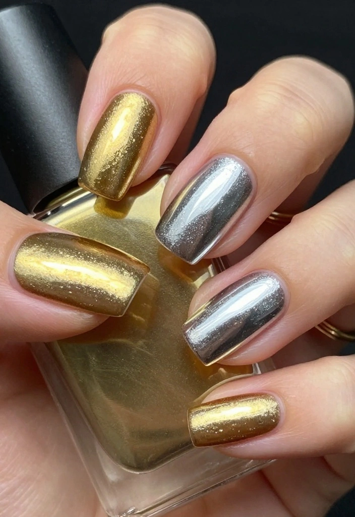 21 Stunning London Nails Ideas That Will Make You Want to Book a Manicure ASAP! - 15. Metallic Shine 1