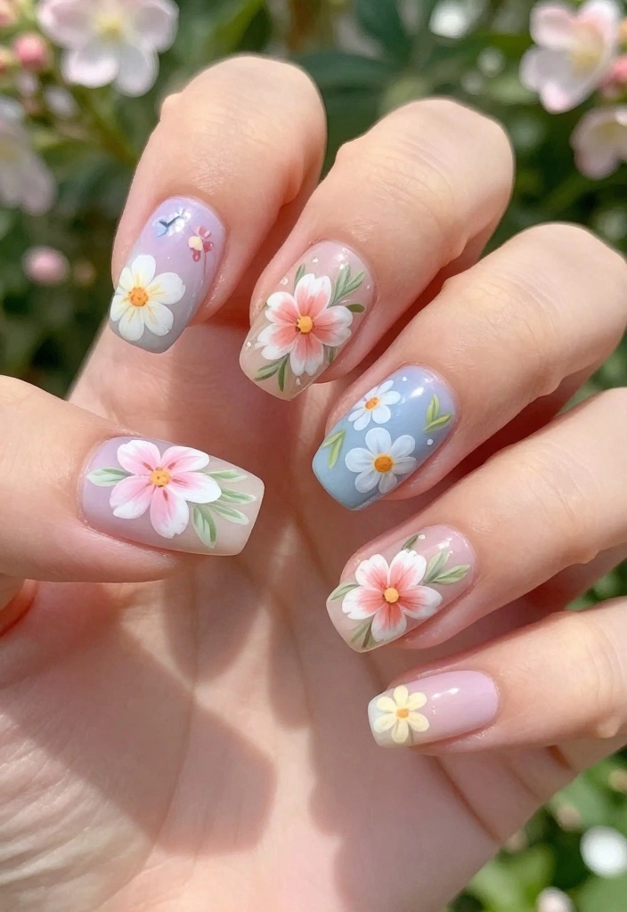 21 Stunning London Nails Ideas That Will Make You Want to Book a Manicure ASAP! - 3. Floral Elegance 1