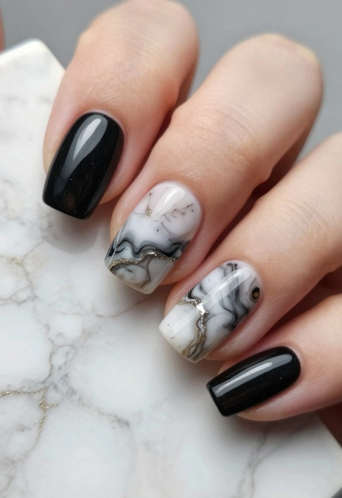 21 Stunning London Nails Ideas That Will Make You Want to Book a Manicure ASAP! - 5. Marble Effect 1