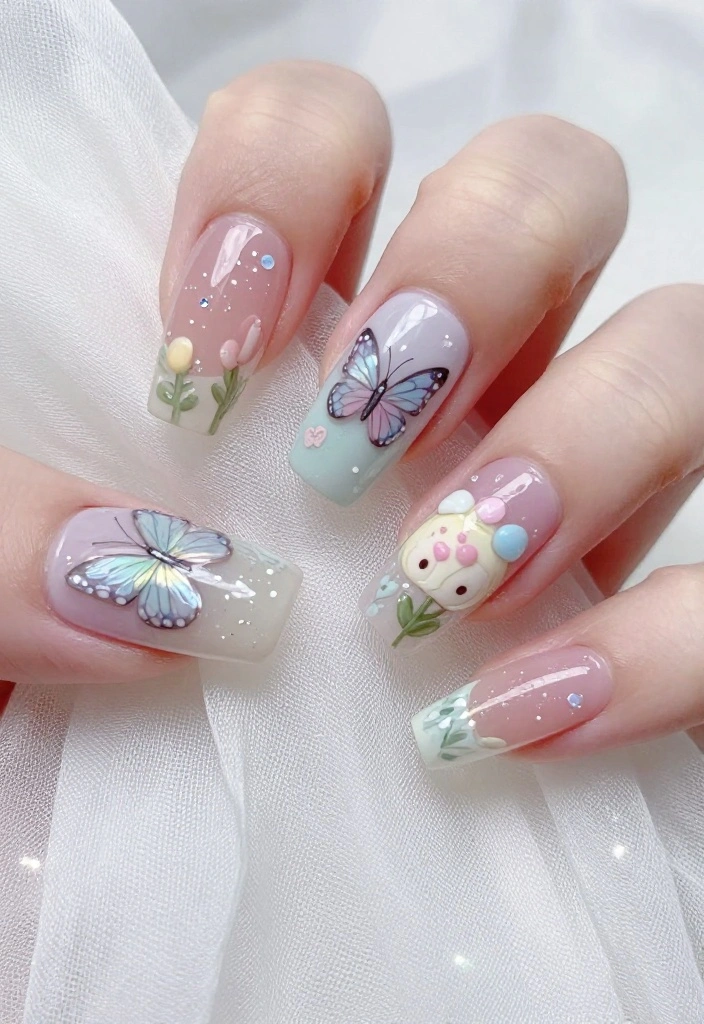 21 Stunning Quinceanera Nails That'll Make You the Star of the Celebration! - 17. Fairy-Tale Themes 1