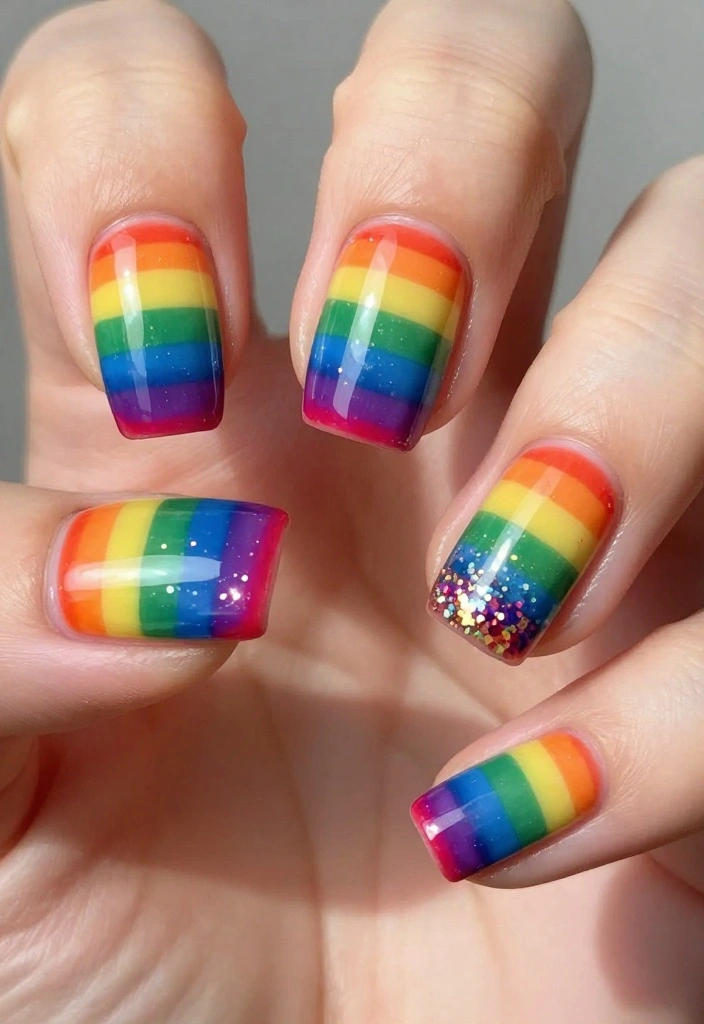 21 Stunning Quinceanera Nails That'll Make You the Star of the Celebration! - 18. Rainbow Brights 1