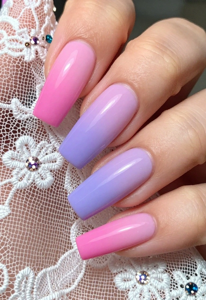 21 Stunning Quinceanera Nails That'll Make You the Star of the Celebration! - 6. Ombre Delight 1