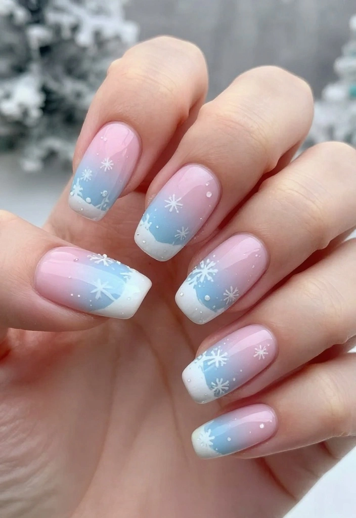 21 Trendy Winter Nails You Need to Try Before Spring! - 10. Winter Wonderland Gradient 1