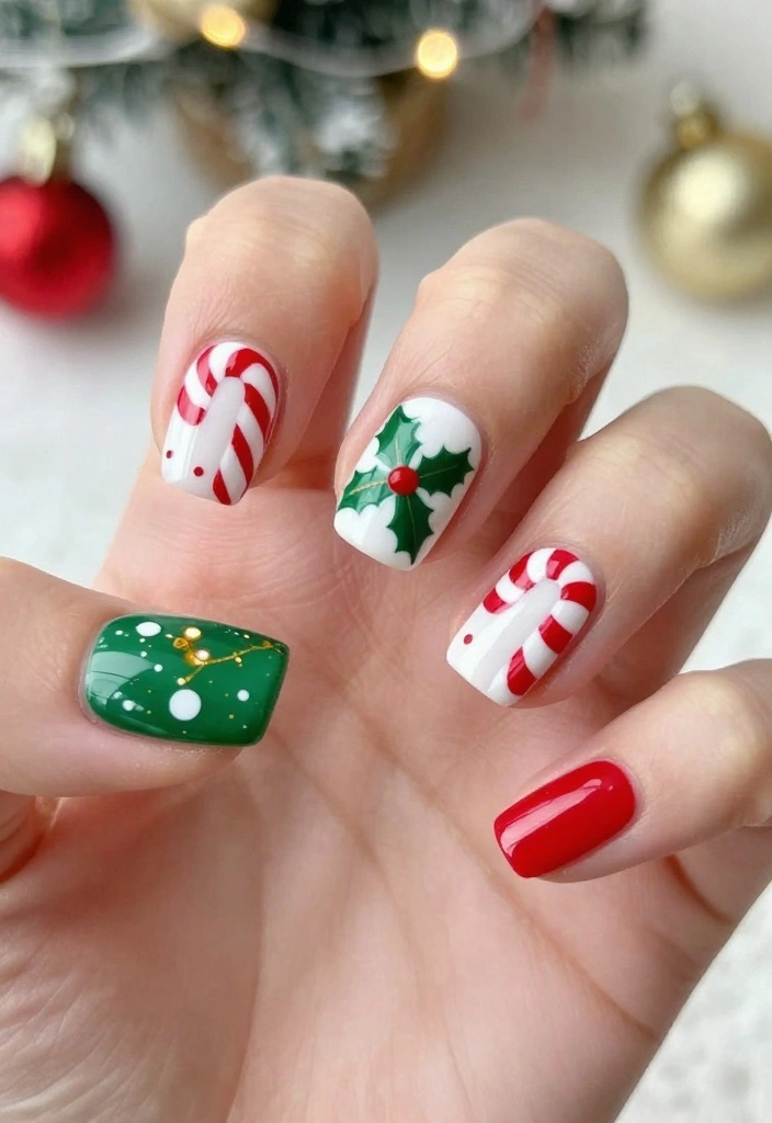 21 Trendy Winter Nails You Need to Try Before Spring! - 11. Holiday Cheer 1