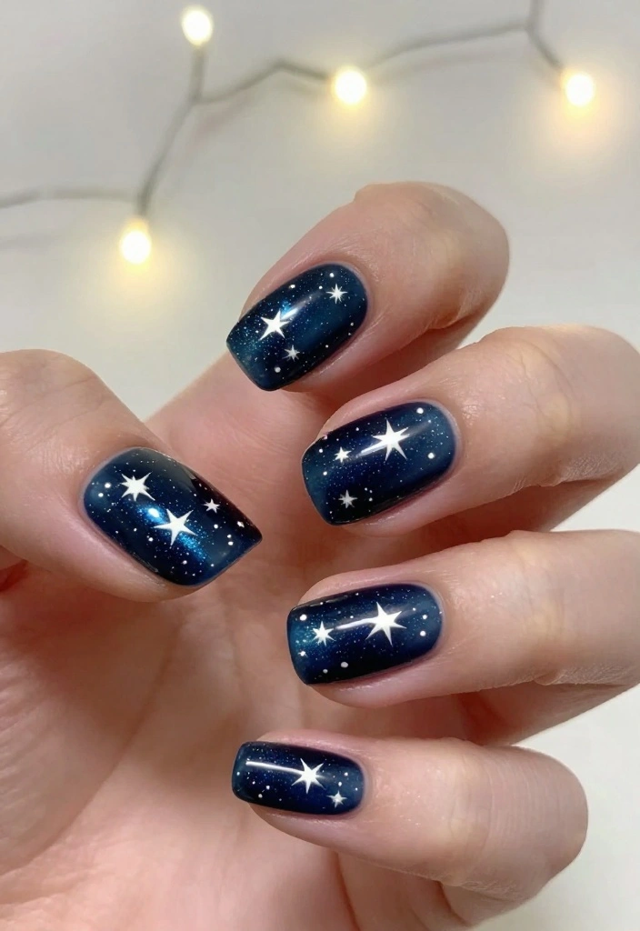 21 Trendy Winter Nails You Need to Try Before Spring! - 13. Sparkling Stars 1