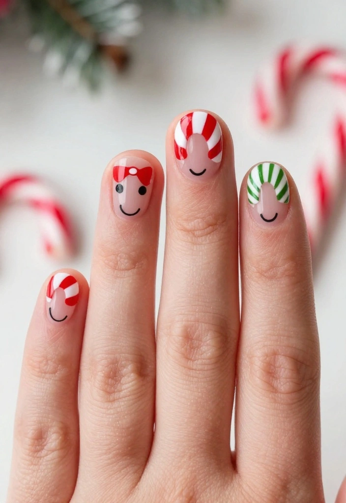 21 Trendy Winter Nails You Need to Try Before Spring! - 16. Candy Cane Stripes 1