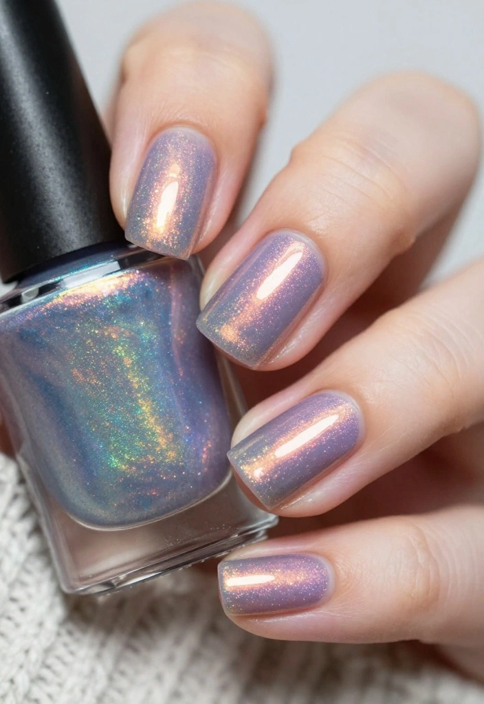 21 Trendy Winter Nails You Need to Try Before Spring! - 17. Holographic Hues 1
