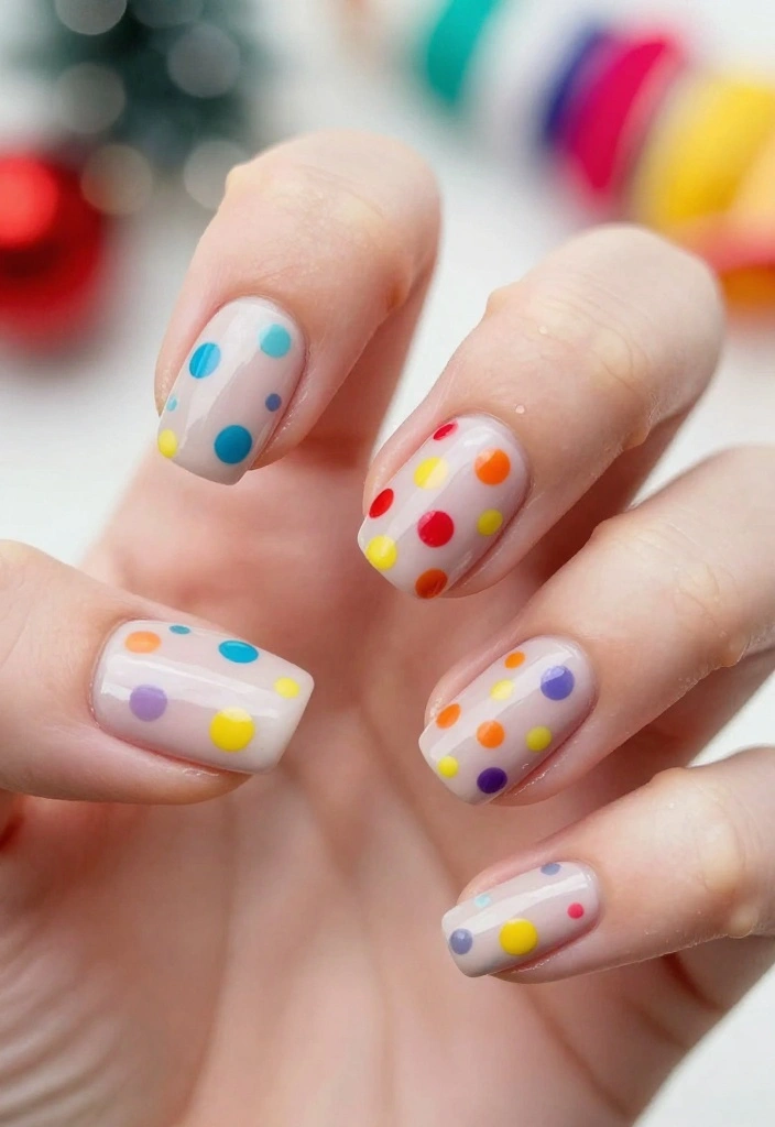 21 Trendy Winter Nails You Need to Try Before Spring! - 21. Festive Dots 1