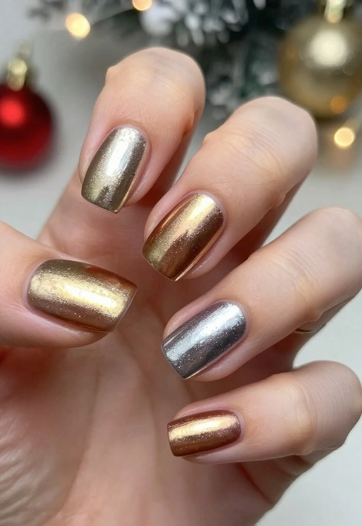 21 Trendy Winter Nails You Need to Try Before Spring! - 3. Metallic Magic 1