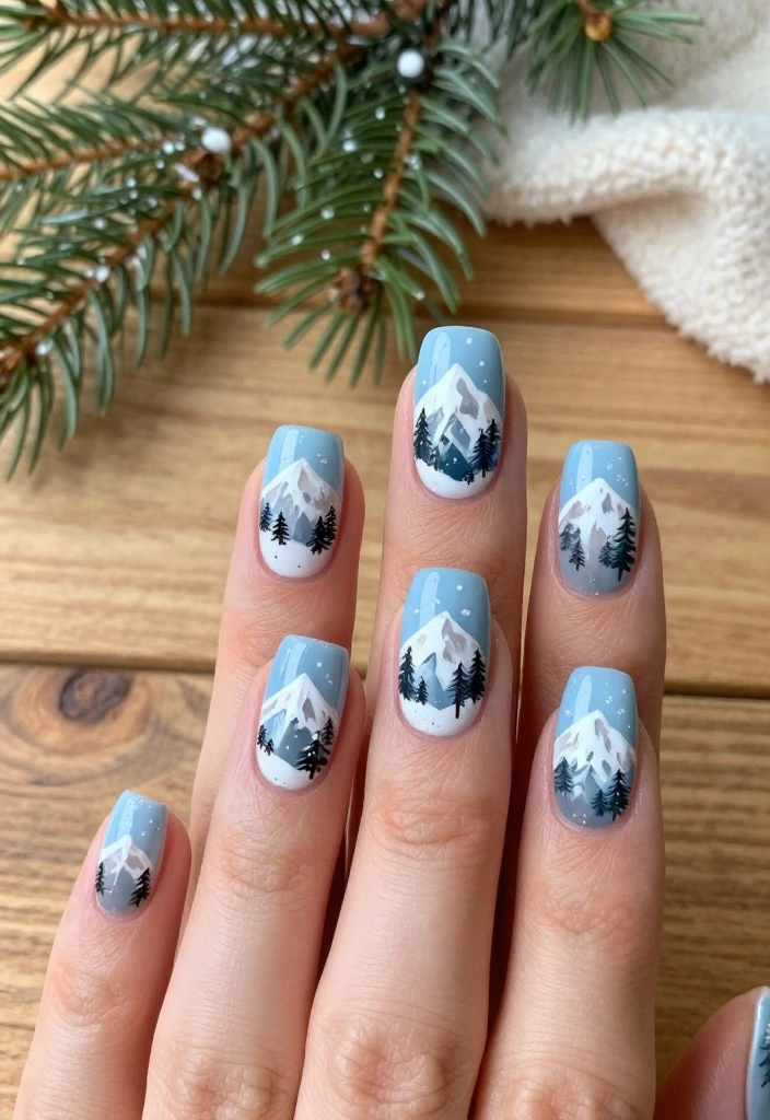 21 Trendy Winter Nails You Need to Try Before Spring! - 6. Winter Landscapes 1