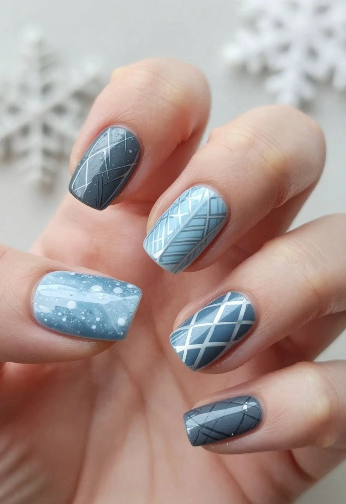 21 Trendy Winter Nails You Need to Try Before Spring! - 8. Geometric Patterns 1