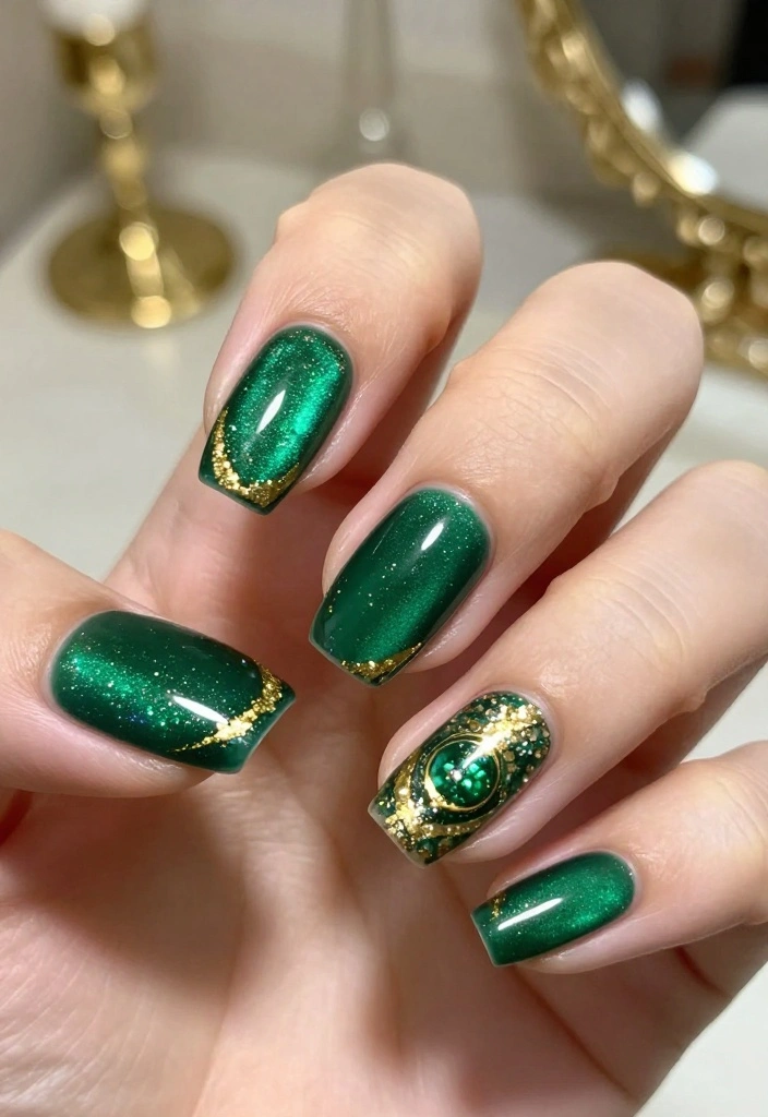 21 Trendy Wow Nails That Are Taking Over 2026 - 10. Gemstone Nails 1