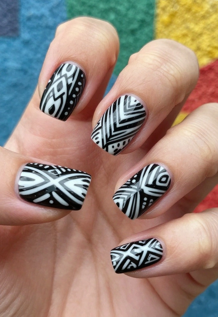 21 Trendy Wow Nails That Are Taking Over 2026 - 12. Tribal Patterns 1