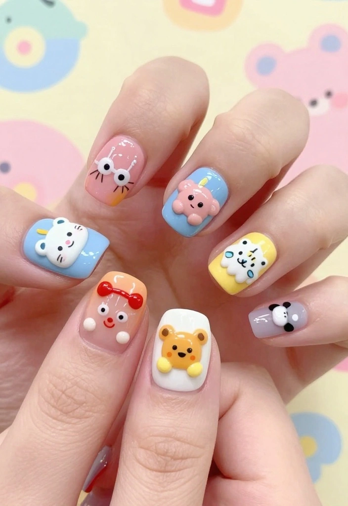 21 Trendy Wow Nails That Are Taking Over 2026 - 19. Whimsical Characters 1