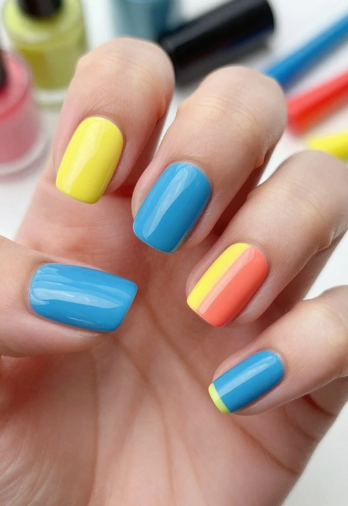 21 Trendy Wow Nails That Are Taking Over 2026 - 5. Color Blocked Nails 1