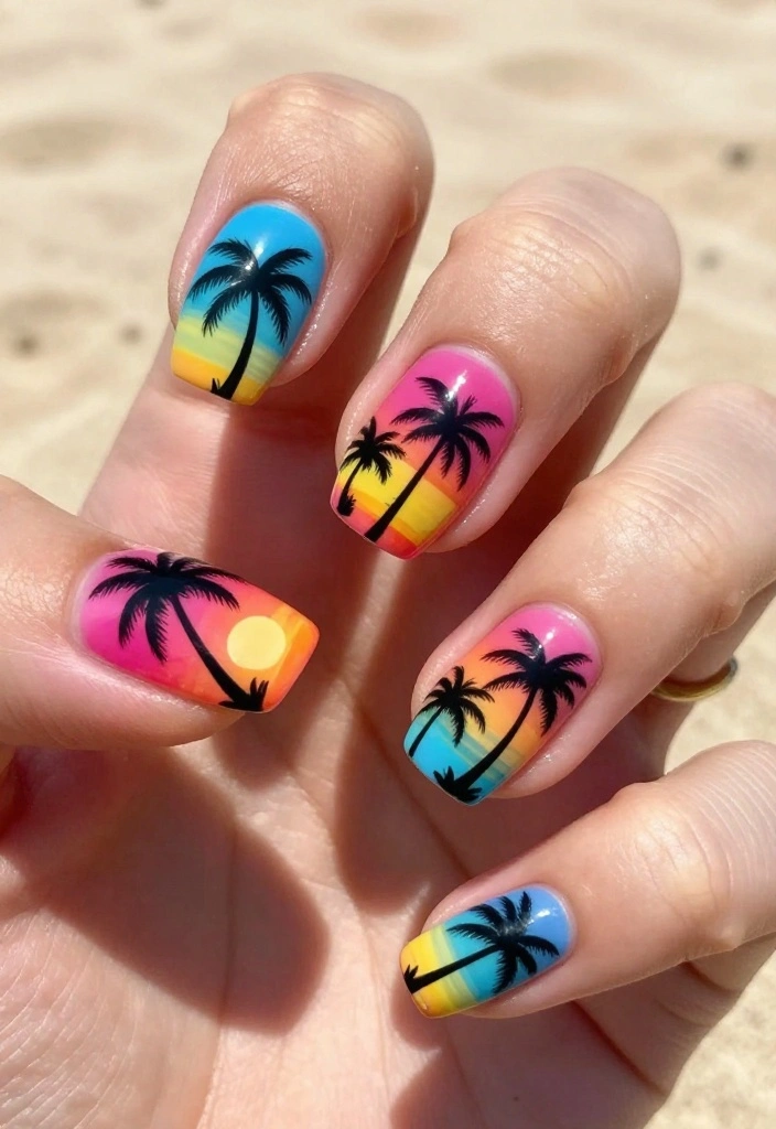 22 Cute Acrylic Nail Designs That Will Make You the Trendsetter (#14 Is a Must-See!) - 10. Tropical Paradise 1