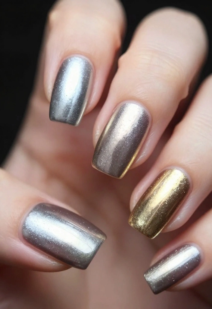 22 Cute Acrylic Nail Designs That Will Make You the Trendsetter (#14 Is a Must-See!) - 11. Metallic Shine 1
