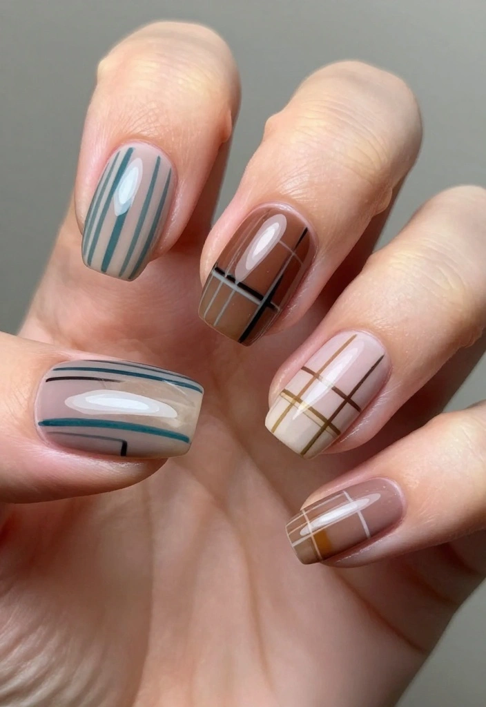 22 Cute Acrylic Nail Designs That Will Make You the Trendsetter (#14 Is a Must-See!) - 12. Artistic Lines 1