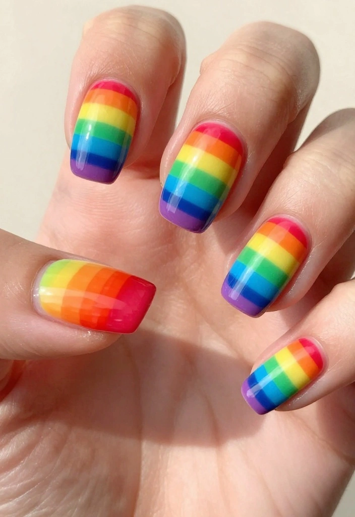 22 Cute Acrylic Nail Designs That Will Make You the Trendsetter (#14 Is a Must-See!) - 14. Rainbow Dreams (A Must-See!) 1