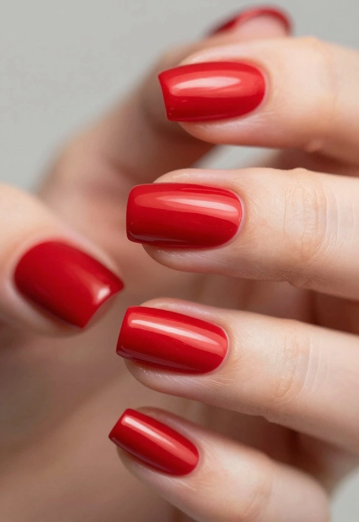 22 Cute Acrylic Nail Designs That Will Make You the Trendsetter (#14 Is a Must-See!) - 16. Classic Red Elegance 1