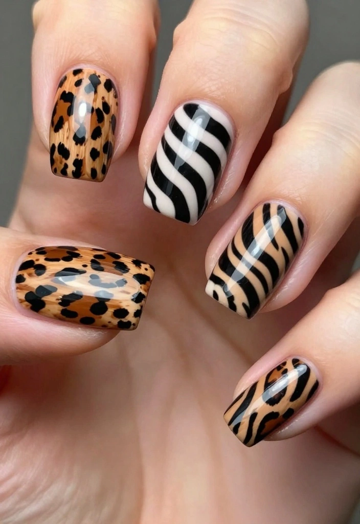 22 Cute Acrylic Nail Designs That Will Make You the Trendsetter (#14 Is a Must-See!) - 21. Bold Animal Prints 1