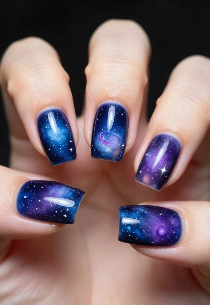 22 Cute Acrylic Nail Designs That Will Make You the Trendsetter (#14 Is a Must-See!) - 22. Cosmic Wonders 1