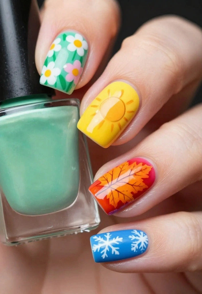 22 Easy DIY Cute Nail Art Tutorials You Can Do at Home (You’ll Be Amazed by #5!) - 16. Seasonal Nail Art 1
