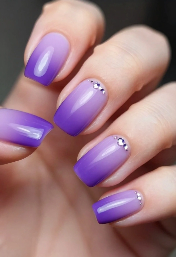 22 Eye-Catching Rhinestone Nail Designs for Every Occasion! - 1. Dazzling Gradient Glam 1