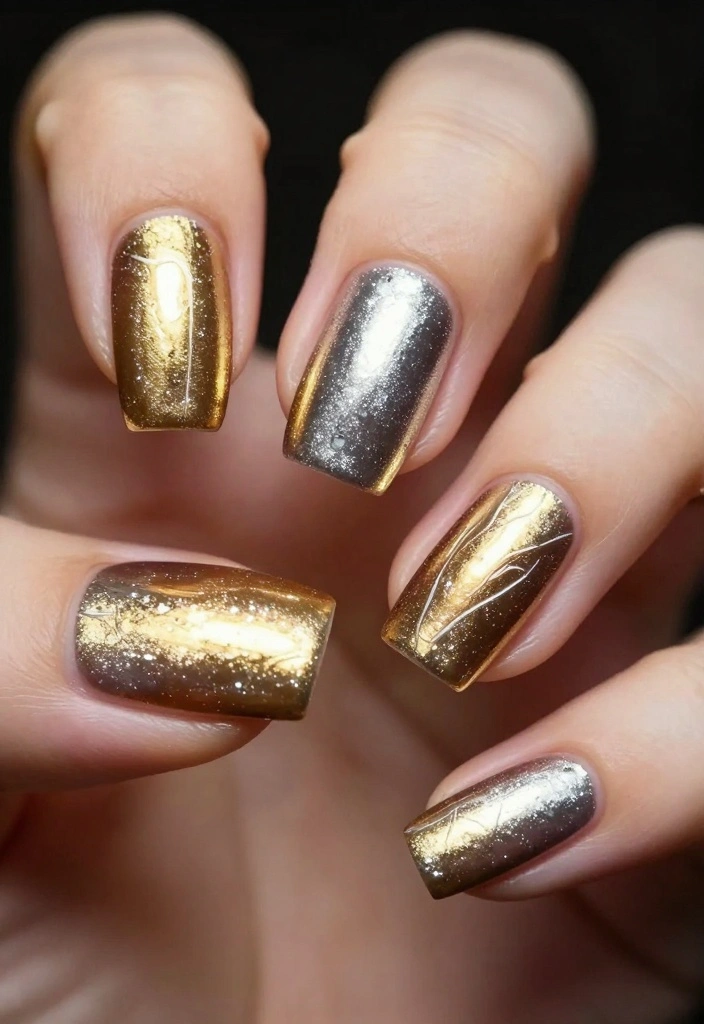 22 Jaw-Dropping Winter Gel Nail Ideas You Never Knew You Needed! - 22. Metallic Patterns 1