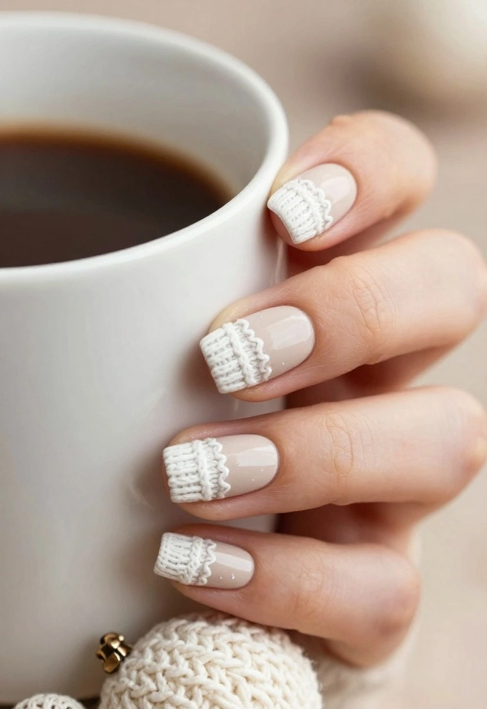 22 Jaw-Dropping Winter Gel Nail Ideas You Never Knew You Needed! - 3. Cozy Knit Patterns 1