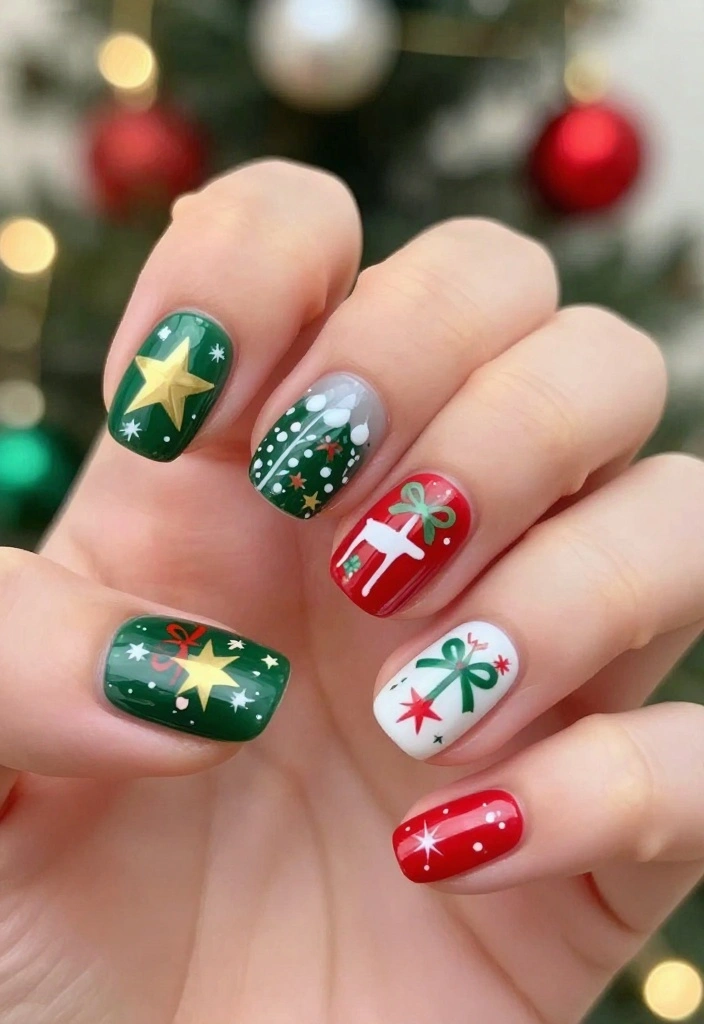 22 Nail Art Ideas for Winter That Are Perfect for Your Christmas Celebration! - 11. Holiday Iconic Symbols 1