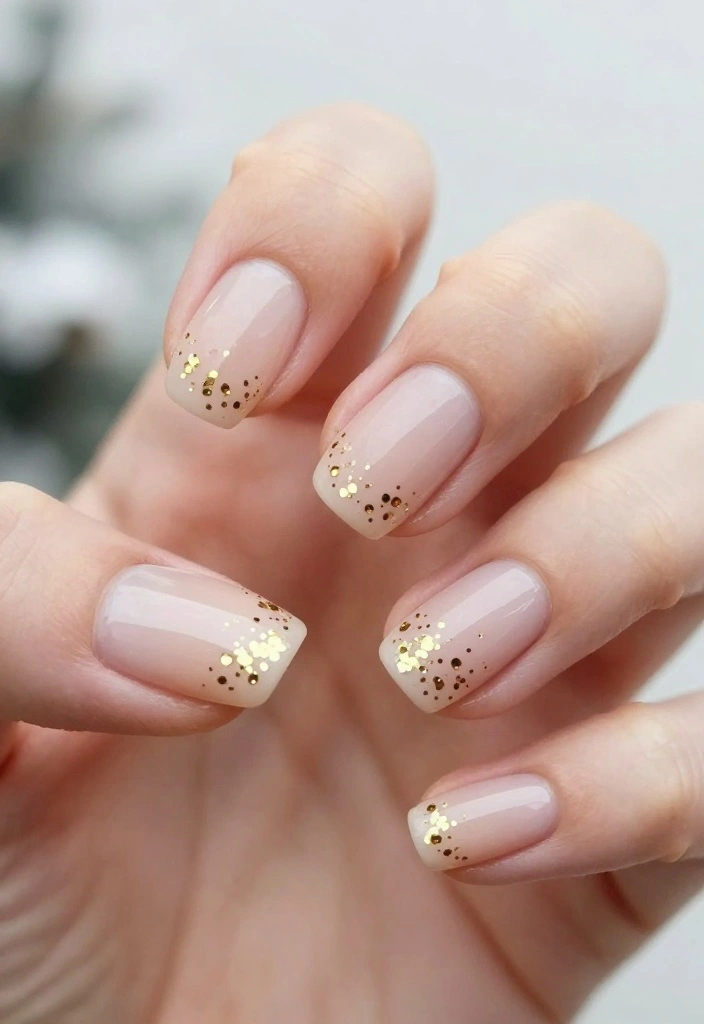 22 Nail Art Ideas for Winter That Are Perfect for Your Christmas Celebration! - 14. Golden Glitter Dots 1