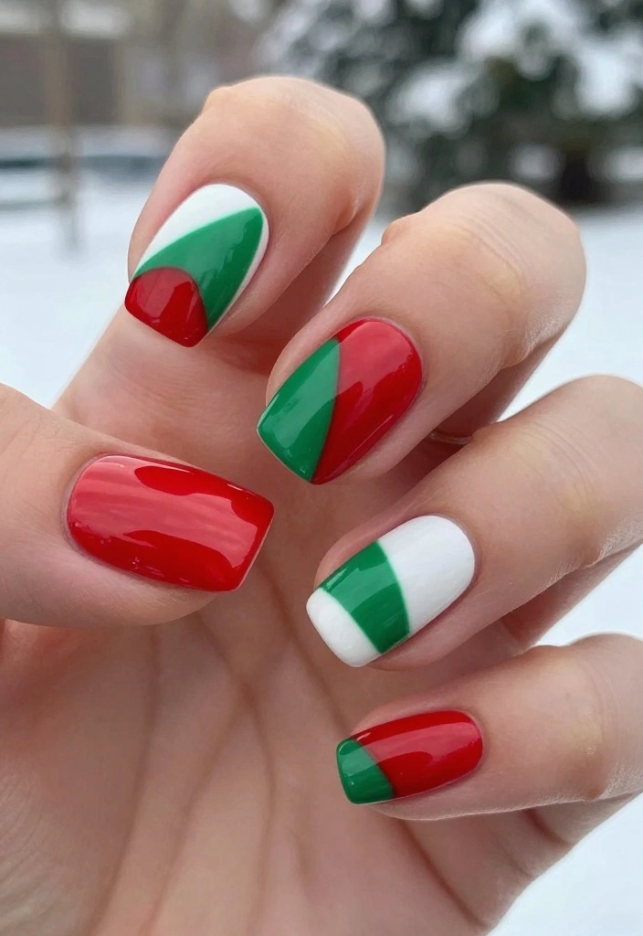 22 Nail Art Ideas for Winter That Are Perfect for Your Christmas Celebration! - 21. Unique Geometric Patterns 1