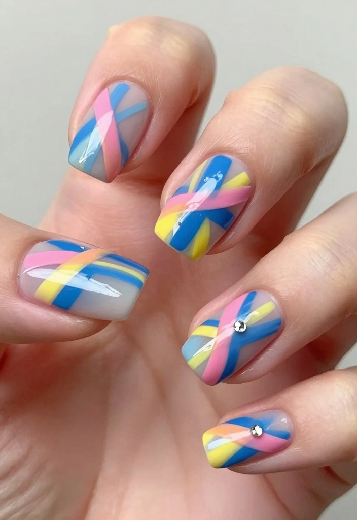 22 Nail Ideas That Will Make Your Gorgeous Nails Shine Like Never Before! - 14. Artistic Brush Strokes 1
