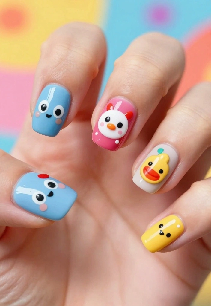 22 Nail Ideas That Will Make Your Gorgeous Nails Shine Like Never Before! - 19. Whimsical Cartoon Characters 1
