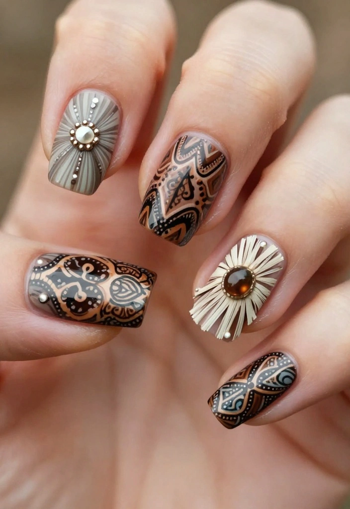 22 Nail Ideas That Will Make Your Gorgeous Nails Shine Like Never Before! - 21. Bohemian Vibes with Fringe Accents 1